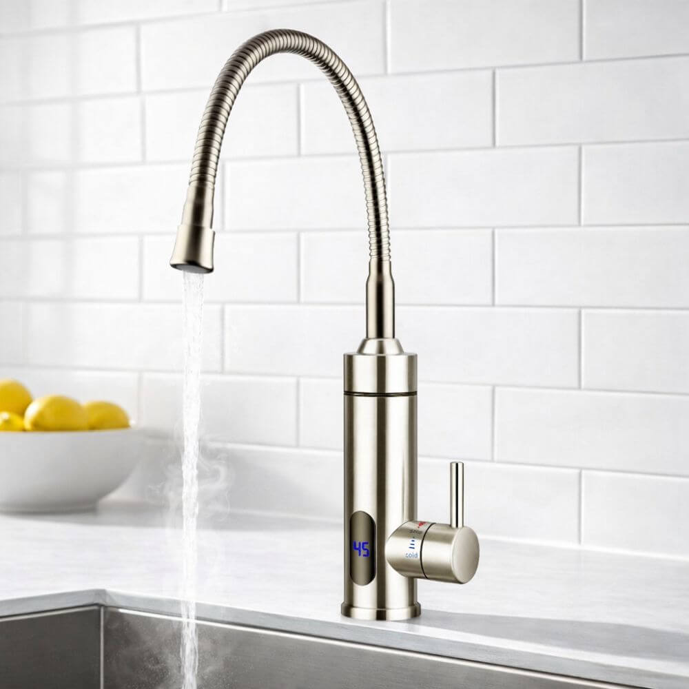 Baterie Instant, Inox, cu furtun flexibil