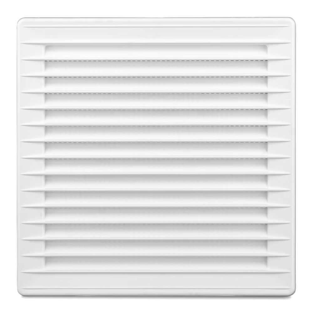 Grilă ventilație pătrată din ABS, cu plasă 170x170 Ø150 albă