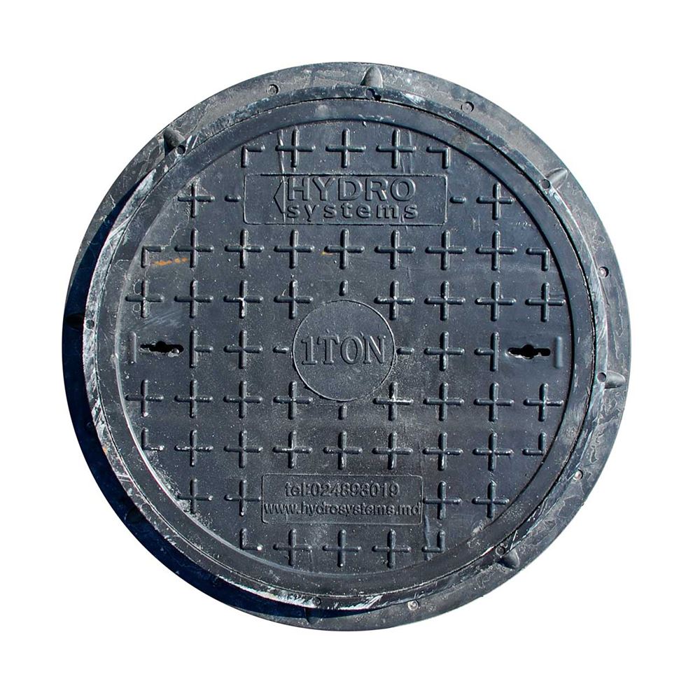 Capac canalizare plastic, DN500, 1t - GRI