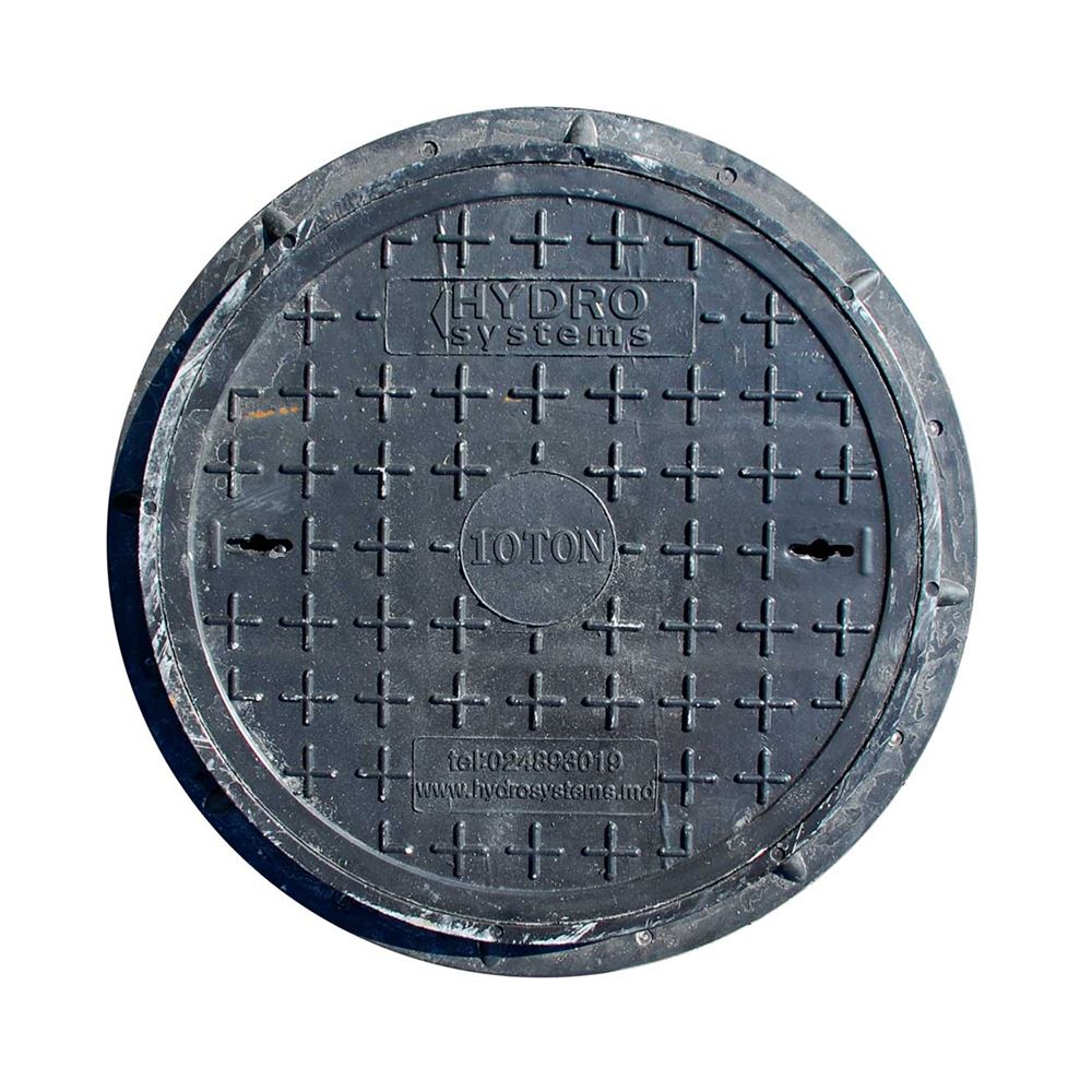 Capac canalizare plastic, DN700, 10t - GRI